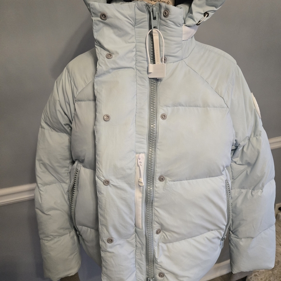 Canada Goose Pale Blue Quilted Hooded Puffer Jacket S - Picture 6 of 14